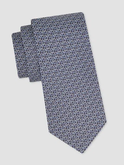 Ferragamo Men's Cerchio Silk Tie In Grigio