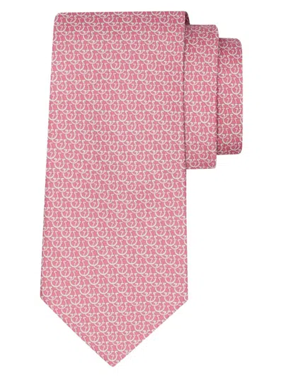 Ferragamo Men's Cerchio Silk Tie In Pink