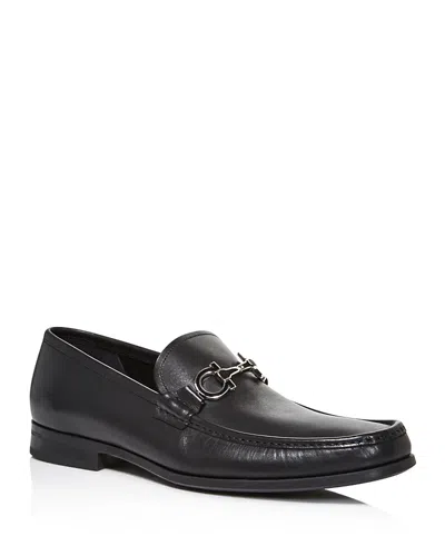Ferragamo Men's Chris Reversible Bit Leather Loafers In Nero