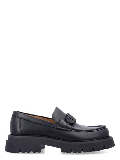 FERRAGAMO MEN'S CHUNKY MOCCASIN WITH GANCINI ORNAMENT LOAFER