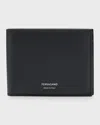 Ferragamo Florence Black Bi-fold Wallet With Logo Lettering On The Front In Leather Man In Nero