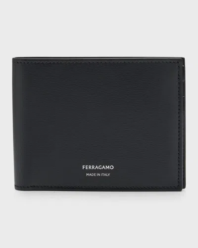 Ferragamo Men's Classic Leather Bifold Wallet In Black