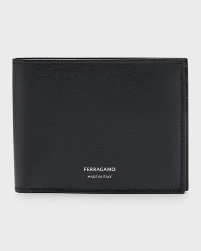 Ferragamo Men's Classic Leather Bifold Wallet In Nero