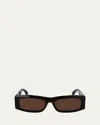 Ferragamo Dark Tortoise Acetate Sunglasses In Dark Tortoise