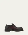 Ferragamo Lace Up Derby Shoes In Burgundy