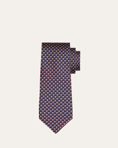 Ferragamo Men's Cocktail-print Silk Tie In Fnavy