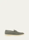 Ferragamo Casual Loafer With Gancini Ornament In Ash Grey