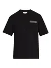 Ferragamo Leather Patch T-shirt In Black