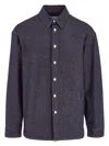 Ferragamo Long Sleeved Denim Shirt In Blue
