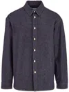 Ferragamo Long Sleeved Denim Shirt In Multicolor