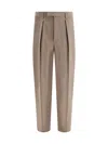 Ferragamo Wide-leg Cotton Trousers Featuring Pockets In Brown