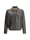 Ferragamo Men Deerskin Blouson In Black