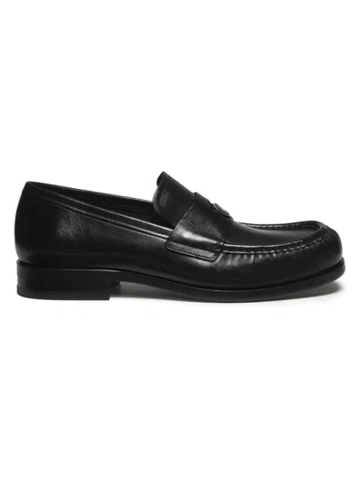 Ferragamo Men's Delmovit Leather Loafers In Nero