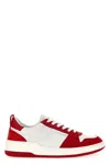 Ferragamo Panelled Leather Sneakers In Red