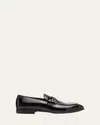 Ferragamo Men's Desio Patent Leather Penny Loafers