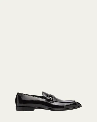 Ferragamo Men's Desio Patent Leather Penny Loafers
