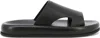 Ferragamo Logo-embossed Leather Slides In Black