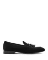 Ferragamo Loafer With Tassels In Nero