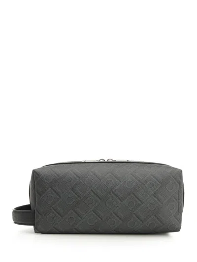Ferragamo Men Dopp Kit In Gray