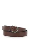 Ferragamo Brown Reversible Gancini Buckle Belt In Brown