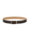 Ferragamo Men's Double Adjustable Croc-embossed Belt