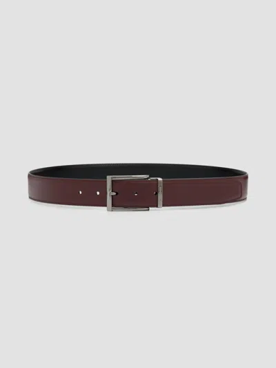 Ferragamo Reversible And Adjustable Belt In Burgundy