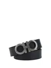 Ferragamo Men Reversible Belt In Black