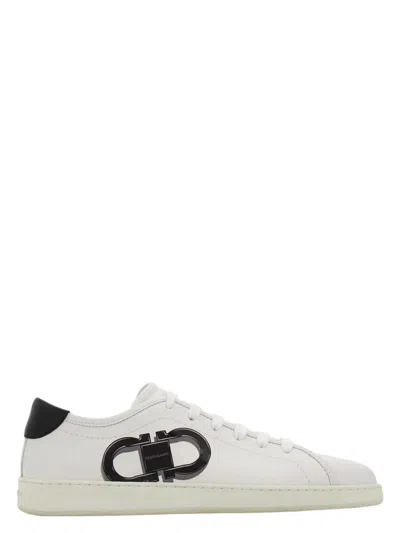 FERRAGAMO MEN'S DOUBLE GANCINI BRANDY1 SNEAKERS