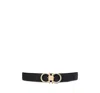 Ferragamo Men's Double Gancini Reversible Leather Belt In Black
