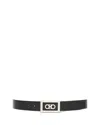 Ferragamo Gancini Black Testa Di Moro Belt In Nero