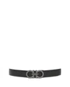 Ferragamo Men's Double Gancini Reversible Leather Belt In Nero/clay