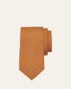 Ferragamo Men's Dragonfly-print Silk Tie In Farancio
