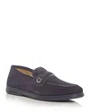Ferragamo Men's Drame Suede Gancini Loafers In Navy