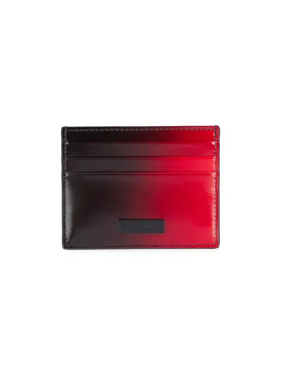 Ferragamo Men's Dual Tone Card Case In Flame Red Nero