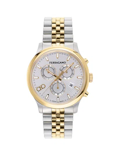 Ferragamo Men's Duo Chrono Stainless Steel Bracelet Watch/42mm In Two Tone