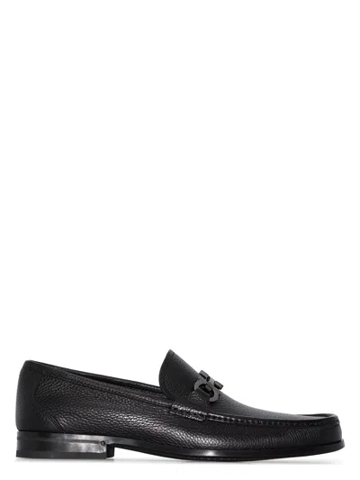 Ferragamo Men's Elegant 100% Leather Moccasins Loafer In Black