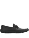 Ferragamo Men Embossed Gancini Monogram Driving Loafers In Black