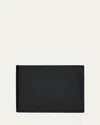 Ferragamo Men's Embossed Monogram Leather Bifold Wallet In Nero