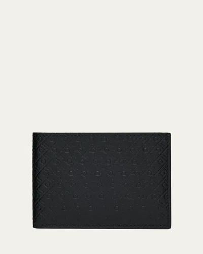 Ferragamo Men's Embossed Monogram Leather Bifold Wallet In Nero