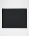Ferragamo Men's Embossed Monogram Leather Bifold Wallet In Nero