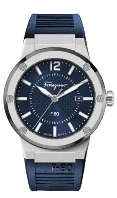 Pre-owned Ferragamo Men's F-80 44mm Quartz Watch Sfhy01022
