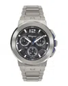 Ferragamo F-80 Titanium Tech Bracelet Watch In Metallic