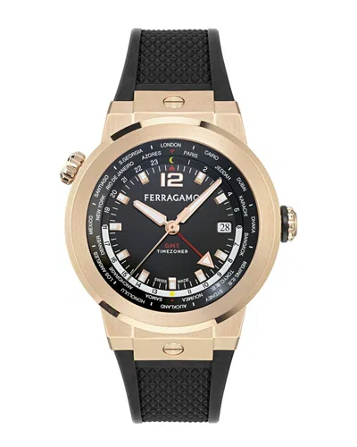 Ferragamo Men's F-80 Gmt Worldtime Watch In Transparent