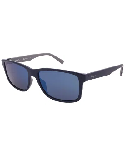Ferragamo Men's Fashion 57mm Sunglasses In Blue