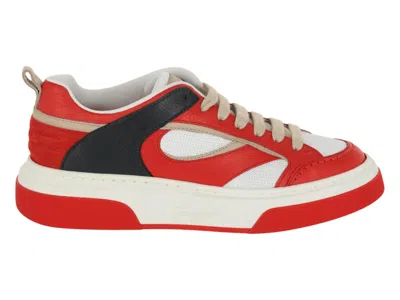 Pre-owned Ferragamo Men's  Cassini Lowtop Sneakers In Red