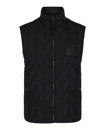 Pre-owned Ferragamo Men's  Chevron Quilted Vest In Blue