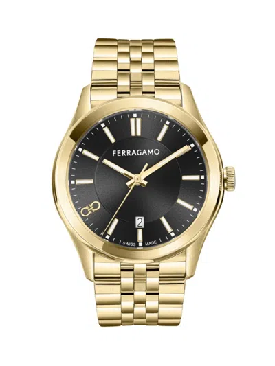 Ferragamo Men's  Classic Goldtone Stainless Steel Watch/42mm In Gold Black