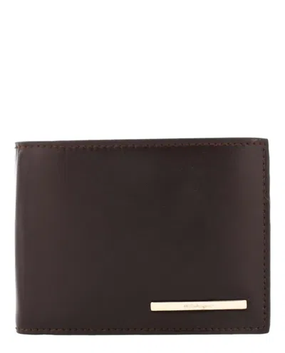 Pre-owned Ferragamo Men's  Crosta Bifold Wallet In Brown