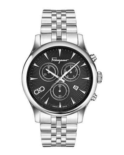 Ferragamo Duo Chrono Bracelet Watch In Black