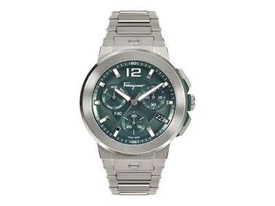Pre-owned Ferragamo Men's  F80 Titanium Tech Sfmt00522 Watch In Stainless Steel